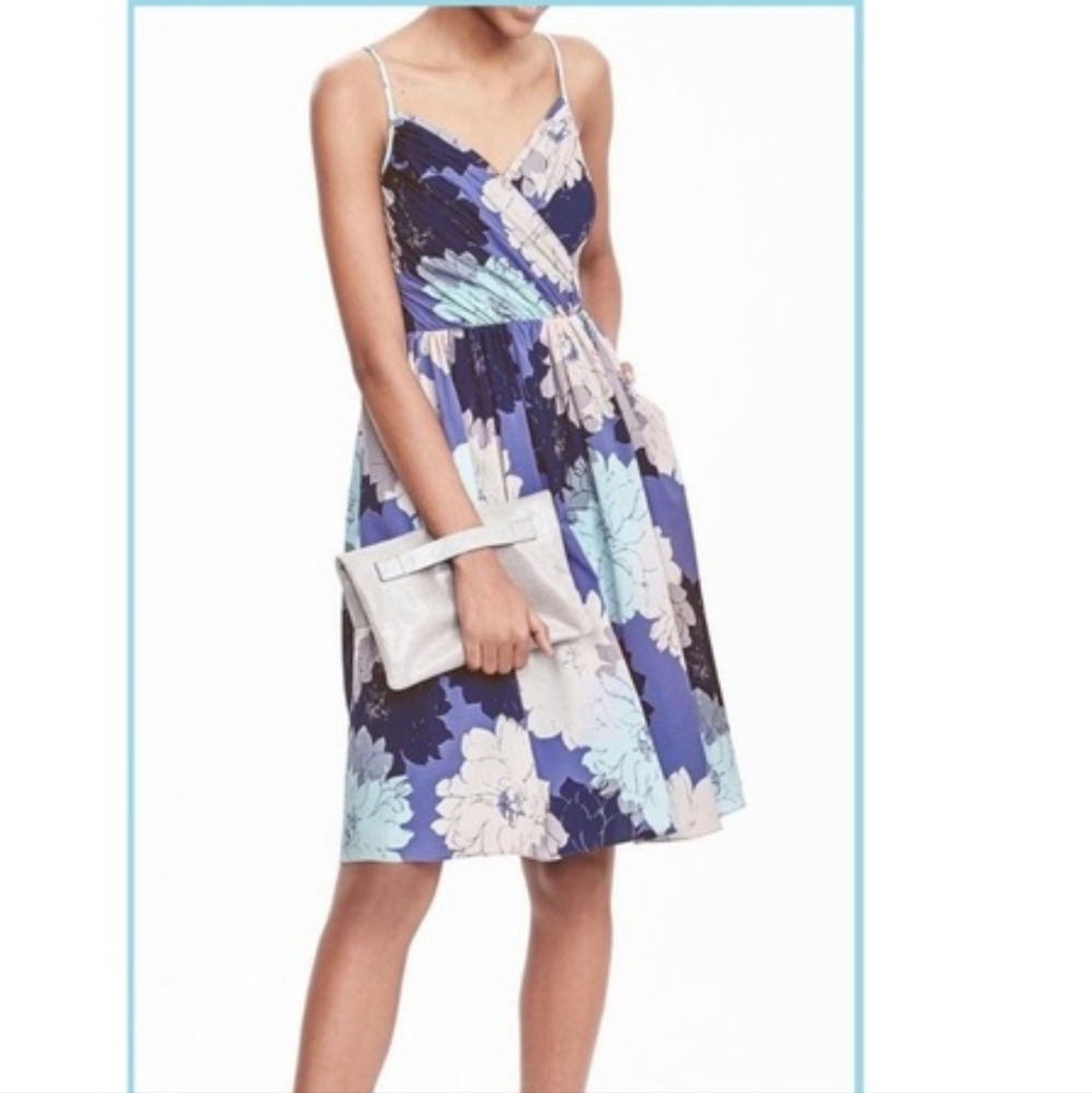 Banana‎ Republic Floral Spaghetti Strap Multicolored Dress size 6 EUC